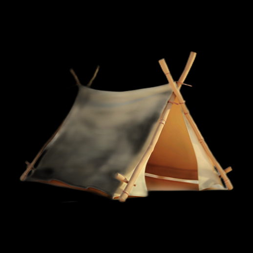 Tente de camping primitive 3D