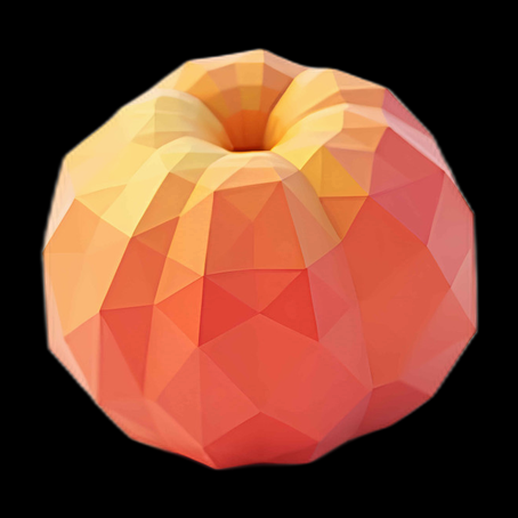 Pomme 3D low-poly stylisée