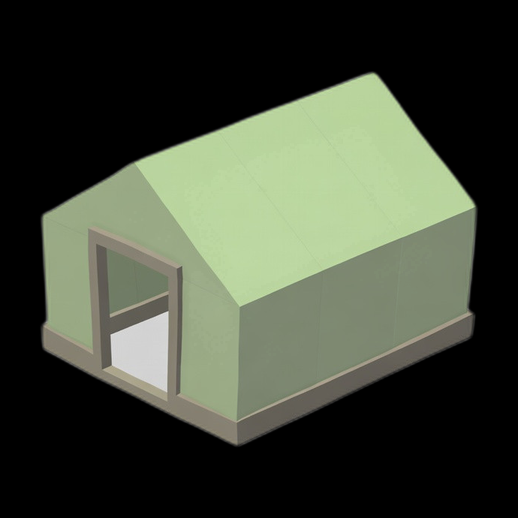 Abri tente camping 3D gratuit minimaliste