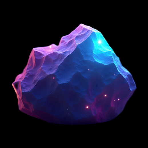 Astéroïde Nebula 3D Abstrait Flottant