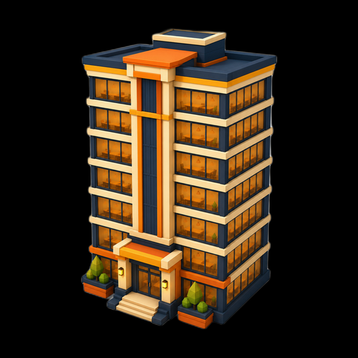 Immeuble moderne 3D gratuit style cartoon urbain