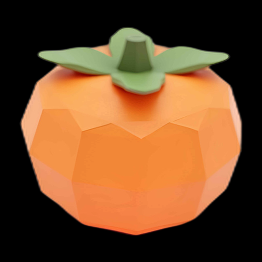 Low Poly Orange 3D Asset