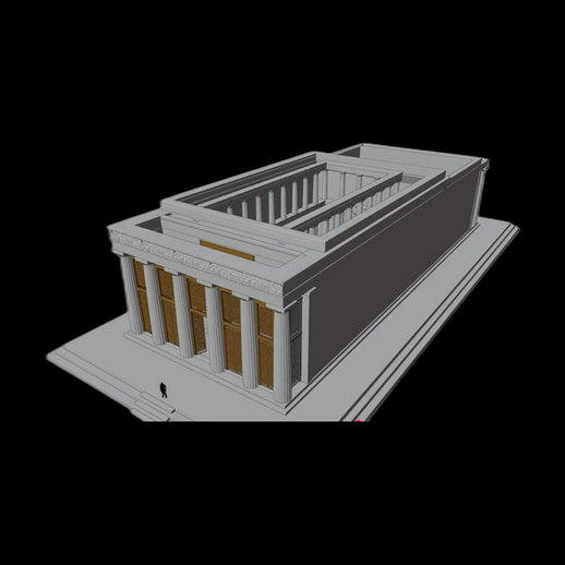 Temple grec antique 3D gratuit avec colonnes doriques