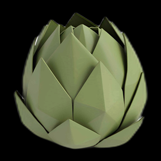 Artichaut 3D Low Poly Vert
