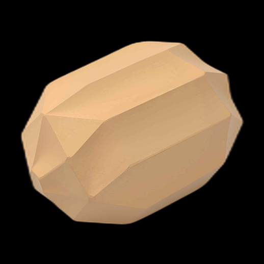 Pierre Géométrique 3D Couleur Pêche