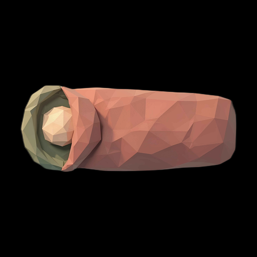 Low Poly Baby in Swaddle
