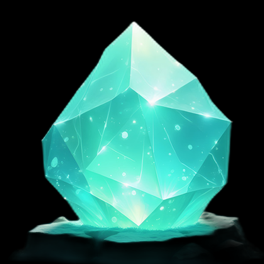 Cristal turquoise 3D facetté brillant