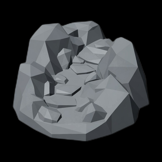 Modele 3D gratuit rochers low poly stylises