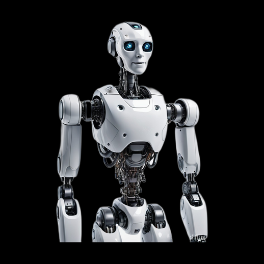 Robot humanoide futuriste 3D gratuit blanc - modele 3D gratuit