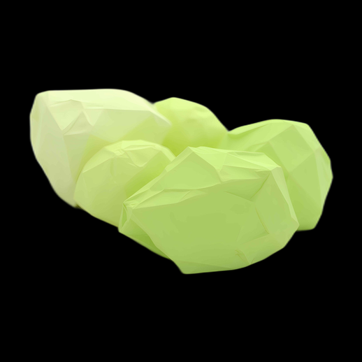 Rochers polygonaux abstraits vert clair - modele 3D gratuit