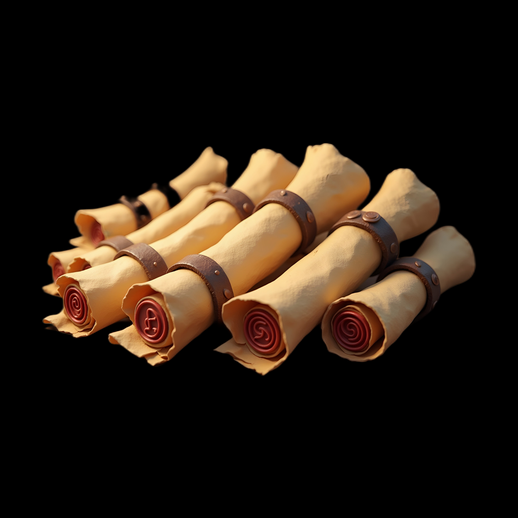 Rouleaux anciens 3D attachés
