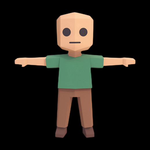 Personnage low poly 3D gratuit stylise