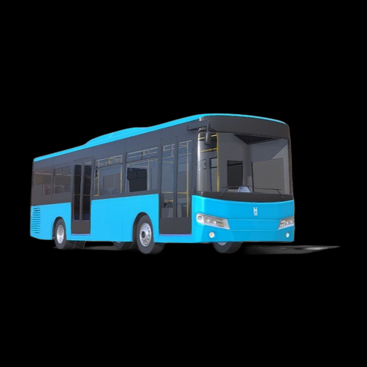 Modèle 3D de bus bleu