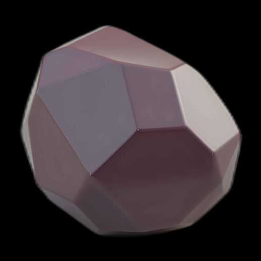 Gemme polygonale 3D rouge foncée brillante