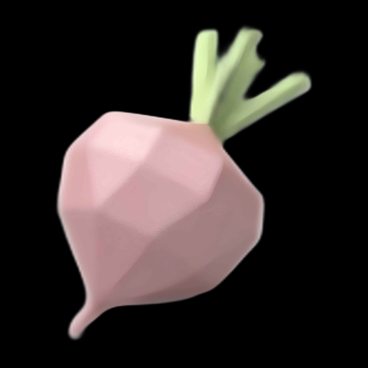 Radis rose 3D stylisé