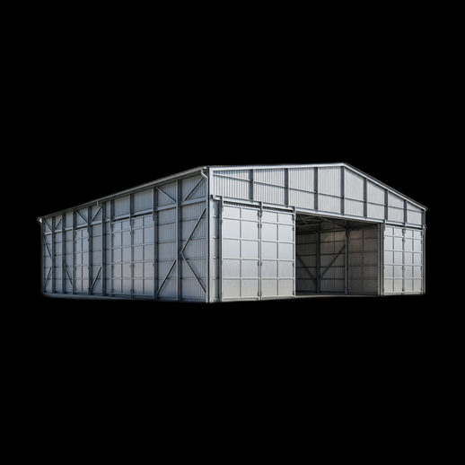 Hangar industriel 3D gratuit en metal