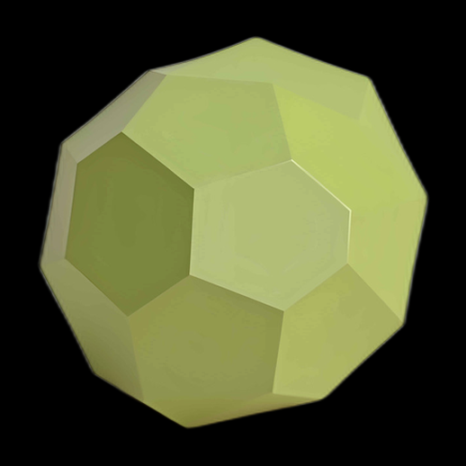 Dodécaèdre vert clair 3D
