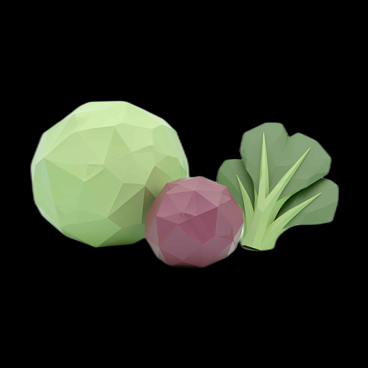 Légumes low poly 3D