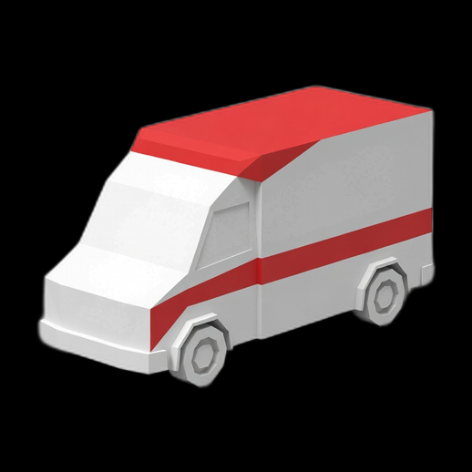 Ambulance low poly 3D gratuit vehicule medical