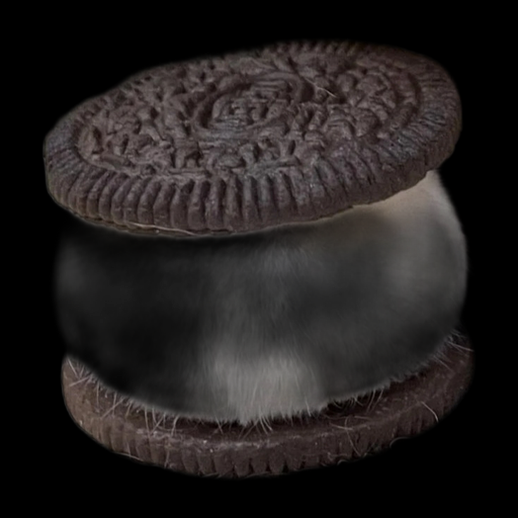 Biscuit sandwich chocolat 3D gratuit fourrure
