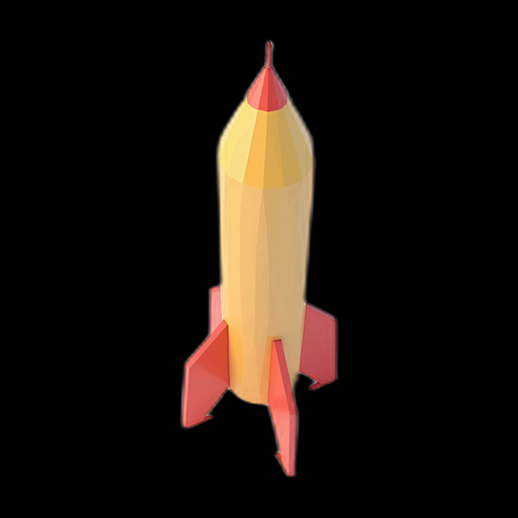 Fusée en forme de crayon 3D