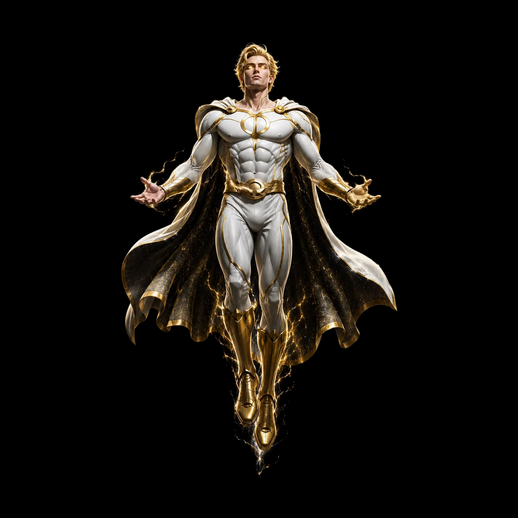 Superheros 3D gratuit costume blanc et or