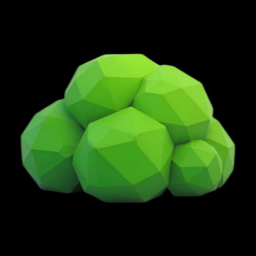 Broussaille 3D polygone vert - modele 3D gratuit