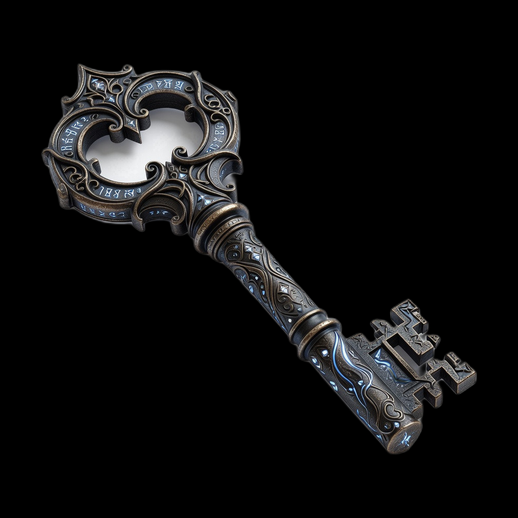 Cle fantastique 3D gratuit en metal grave