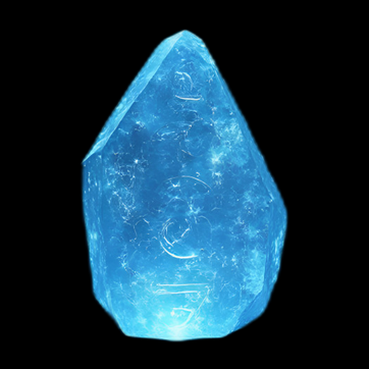 Cristal magique bleu luminescent 3D