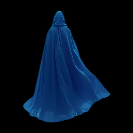 Cape bleu profond avec capuche