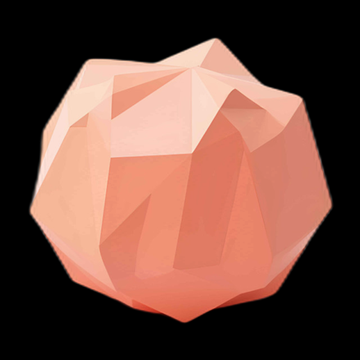 Géode 3D polygonale rose pêche