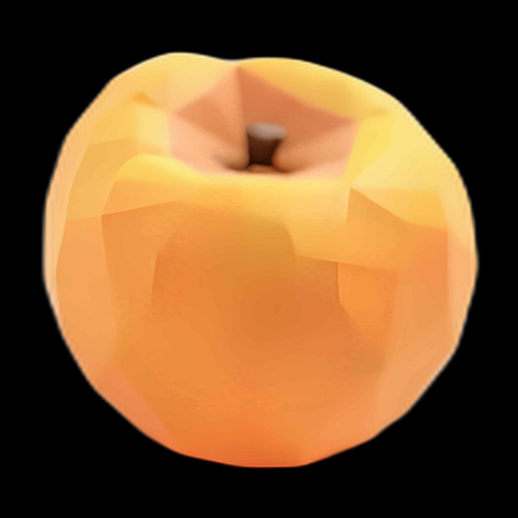 Pomme 3D jaune low-poly