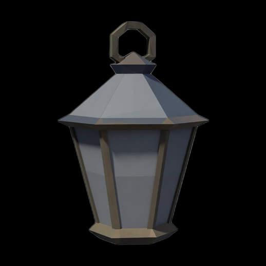 Lanterne 3D gratuit style low poly metal