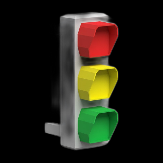 Feu tricolore 3D gratuit style low poly