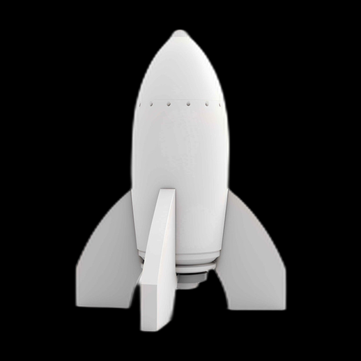 Rocket Ship, white 3D asset
