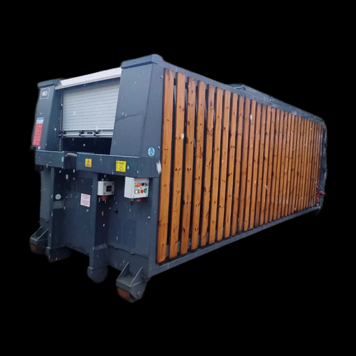 Compacteur industriel 3D gratuit avec bardage bois - modele 3D gratuit