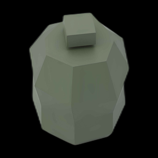 Low Poly Rock with Cube - modele 3D gratuit