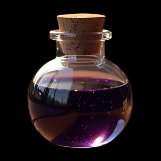 Potion magique violette en 3D