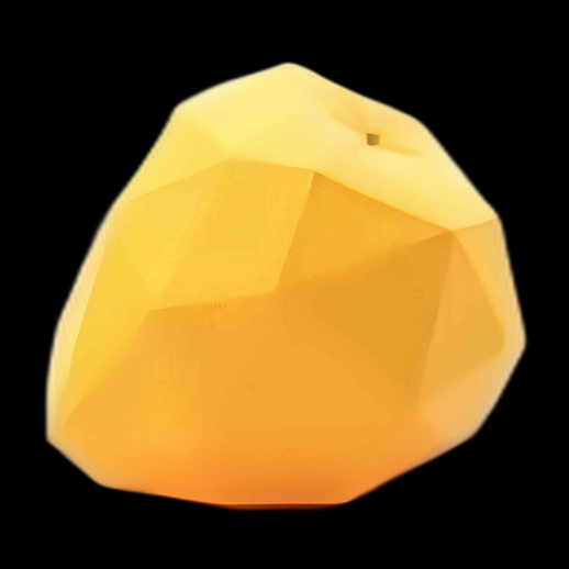Pomme géométrique jaune en 3D