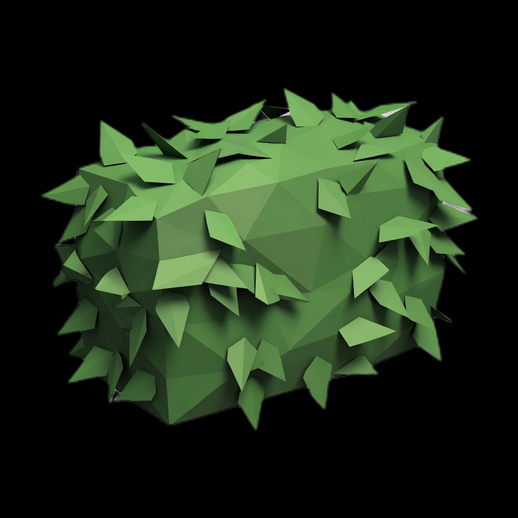 Modele 3D gratuit cube vegetal low poly - modele 3D gratuit