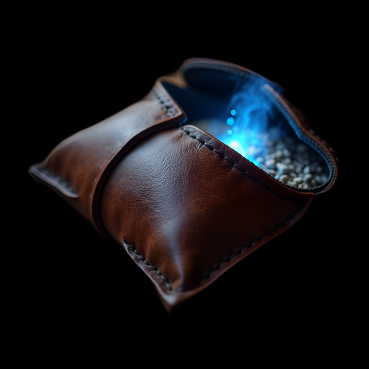 Sac en cuir et lumière bleutée