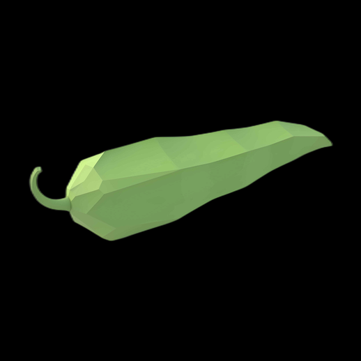 Piment vert stylisé en 3D