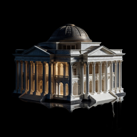 Temple classique 3D gratuit avec colonnes et dôme