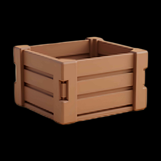 Caisse en bois 3D