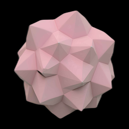 Objet géométrique 3D rose pastel