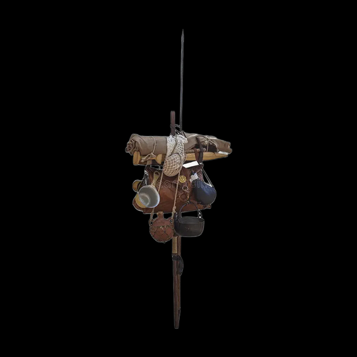 Bâton de voyageur médiéval 3D