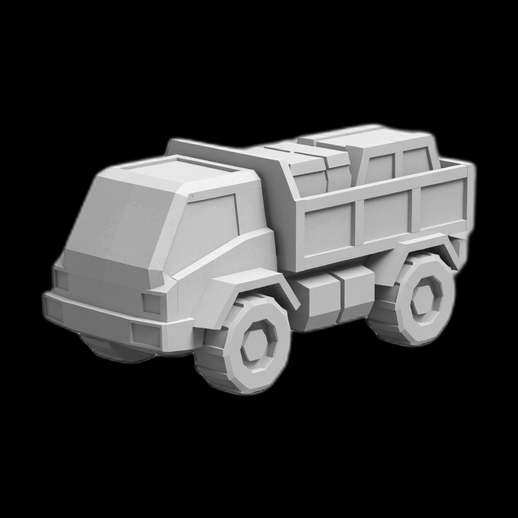 Camion benne 3D gratuit style low poly