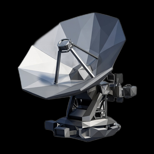 Antenne parabolique 3D gratuit style low poly