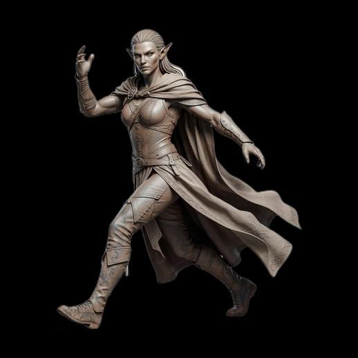 Guerriere elfe fantasy 3D gratuit detaillee