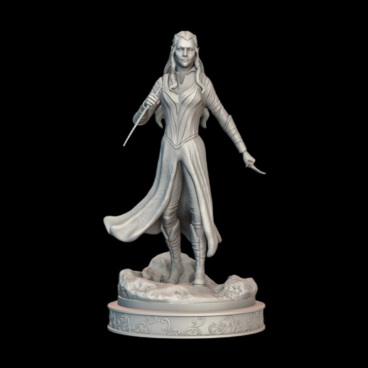Statue elfe mage 3D gratuit fantasy